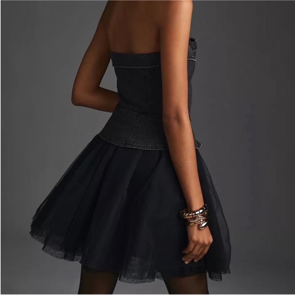 NWT Pilcro Strapless Tulle Mini Dress Size 6 Anthropologie - Picture 3 of 7
